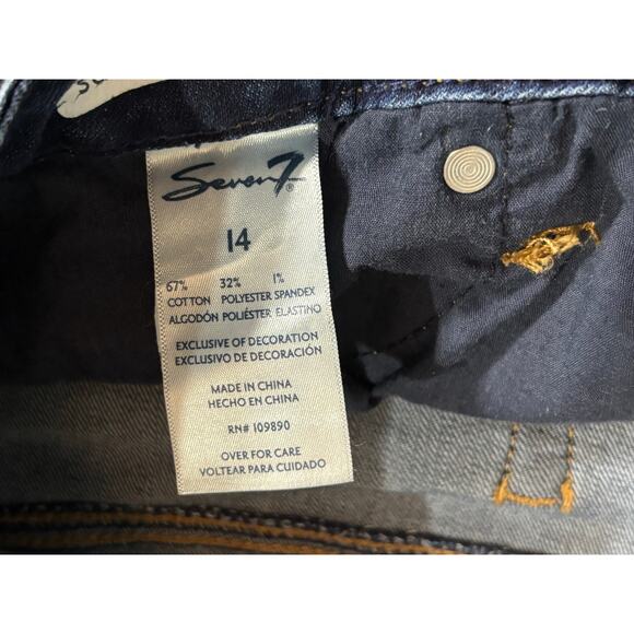 7 For All Mankind Denim Shorts dark wash size 14 - Picture 5 of 11